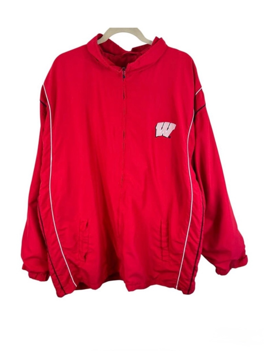 Wisconsin Badger Colosseum Athletics Red Full Zip Windbreaker Men's Size XXL